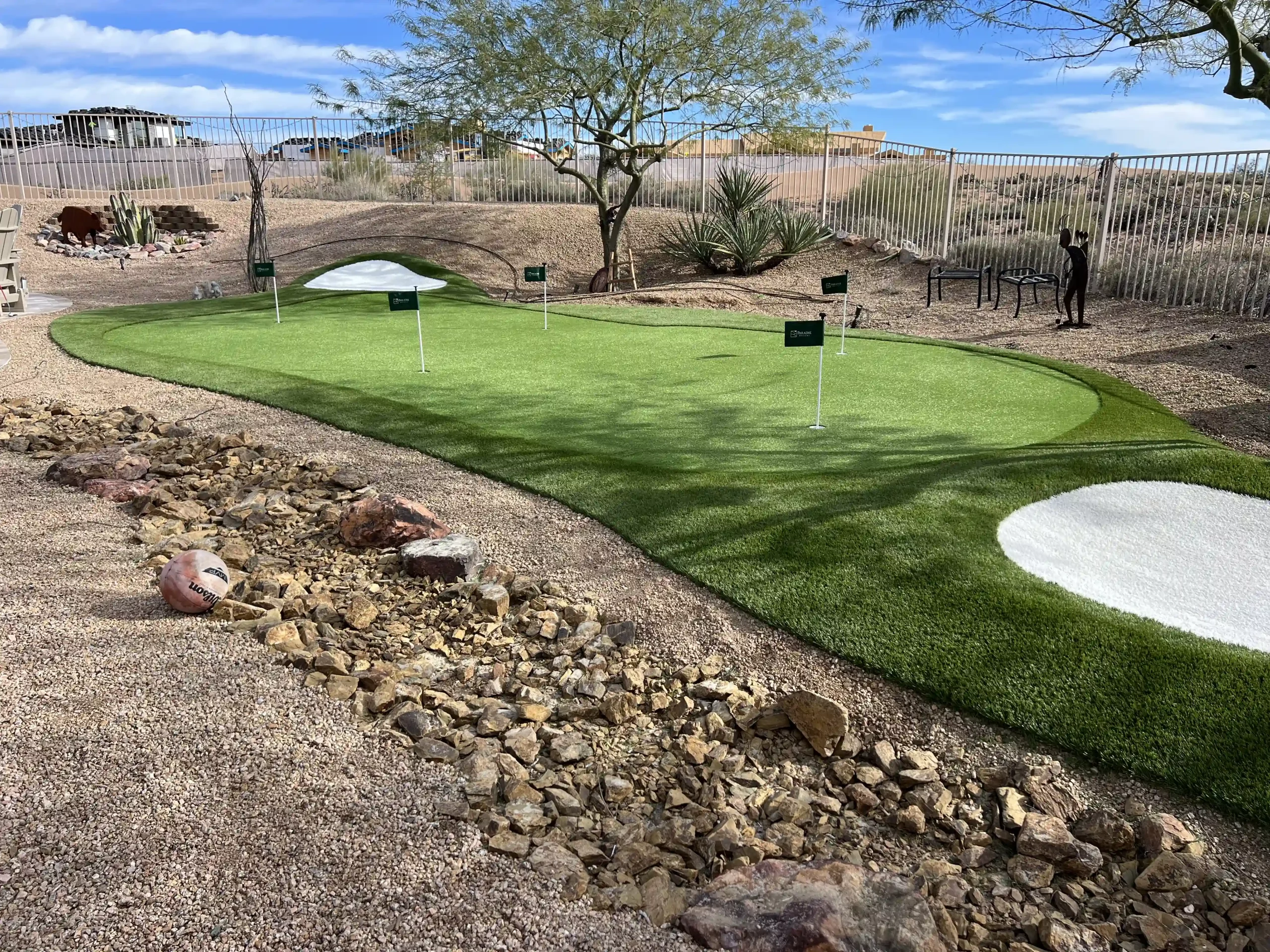 artificial grass putting green installation