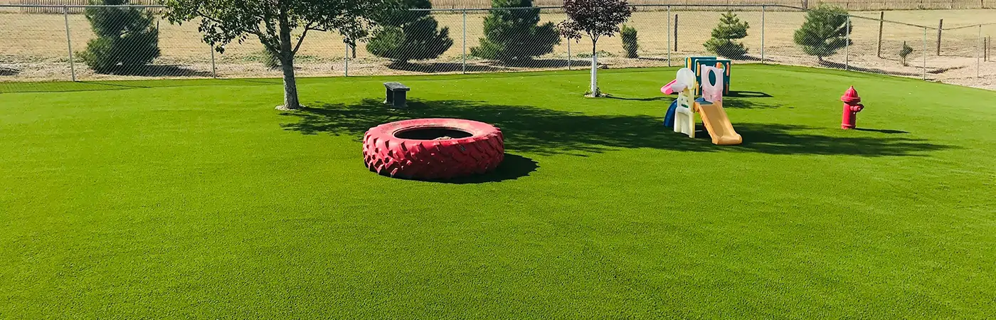 Artificial grass dog park installed by SYNLawn